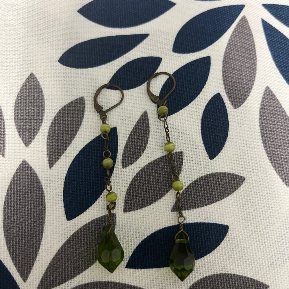 Elegant Green Drop Earrings